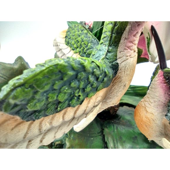 Hummingbird Votive Candle Holder Floral Marked DWK 2010 on back 6 Inches Tall - Picture 4 of 14